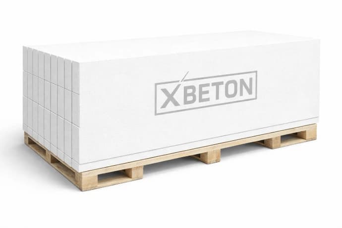 XBeton reinforced AAC panels on a pallet